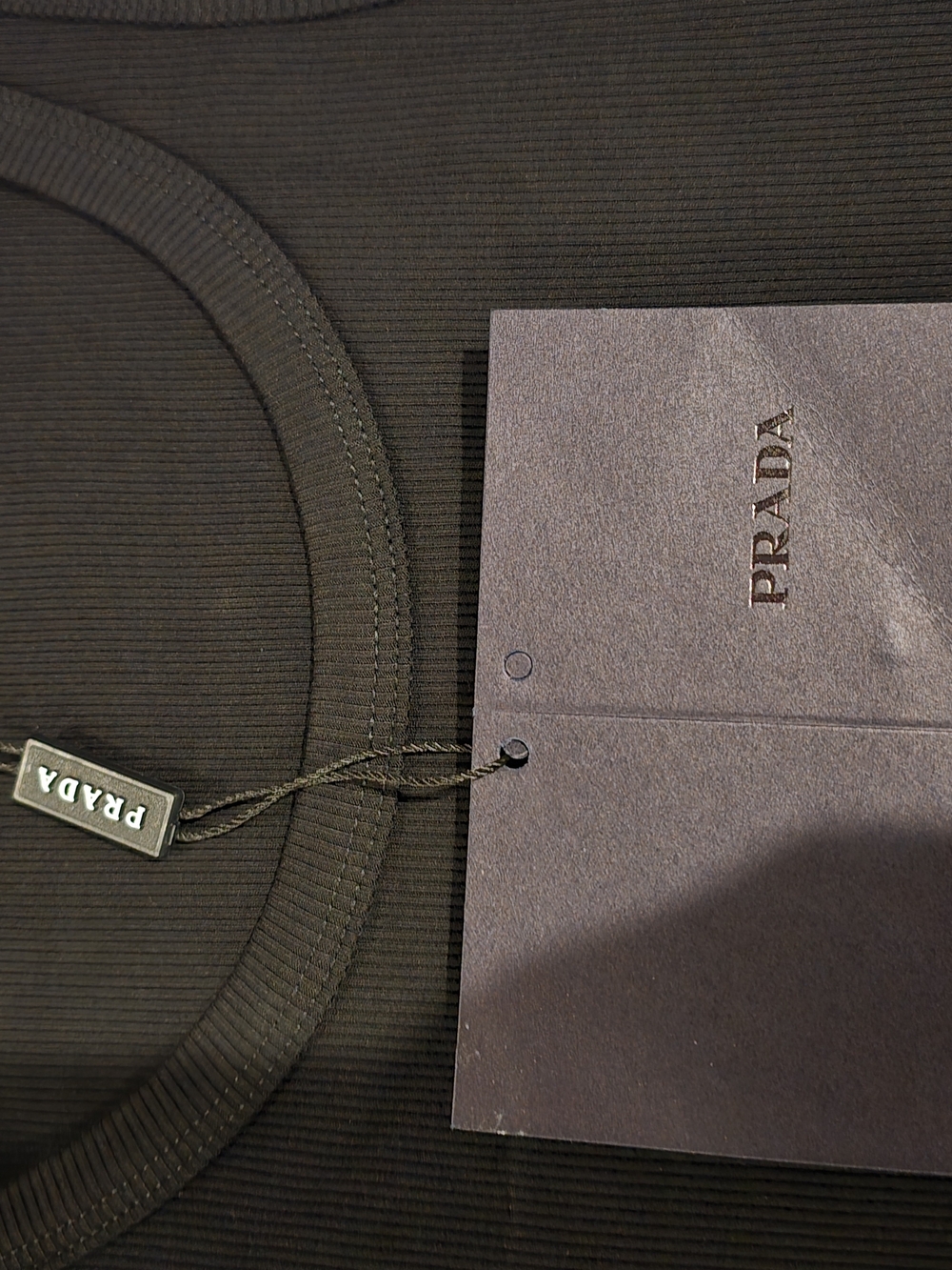 Prada Black Ribbed Tank Top - Picture 6 of 6